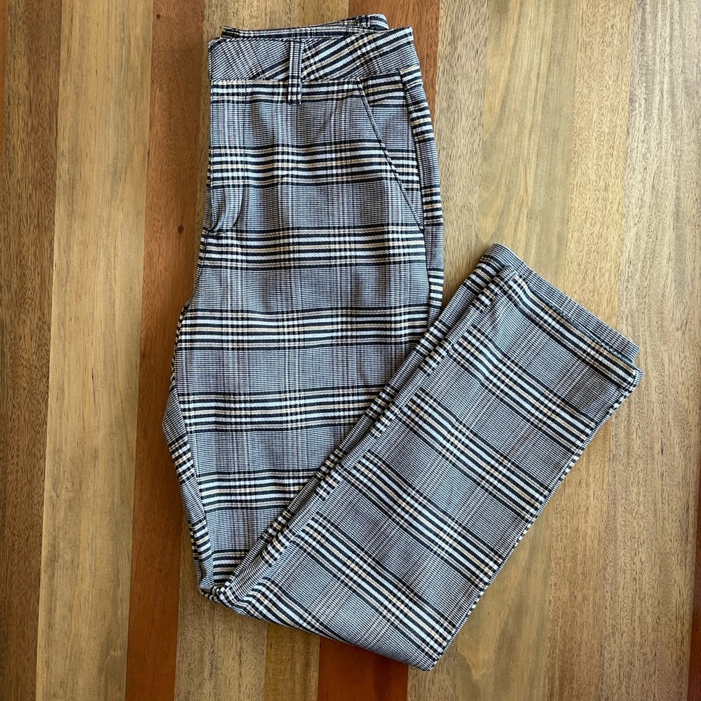 NWOT volcom high rise chino pants size 28 plaid black yellow beige pant